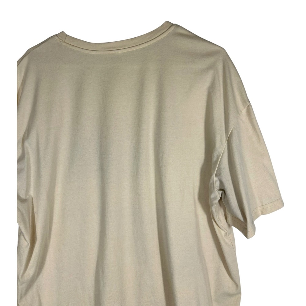 Make Heaven Crowded Graphic T-Shirt Cream Retro Wavy Font Christian Tee Women XL - Picture 4 of 4